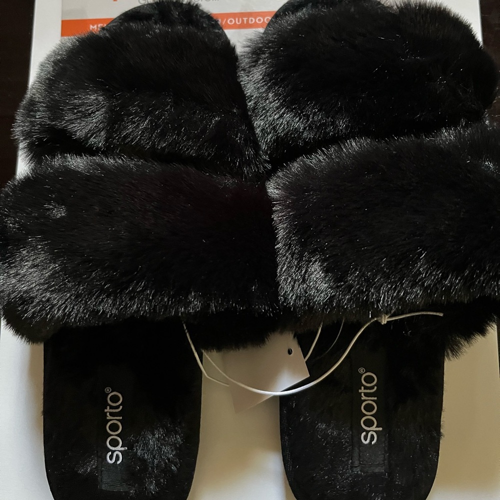 Sporto Women's Faux Fur Indoor/Outdoor Slippers